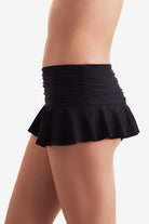 Side of black swim skirt